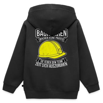 Bauherr - Kinder Premium Organic Zip Hoodie - Schwarz - Hinten - AI Model Kid Male (0cm)
