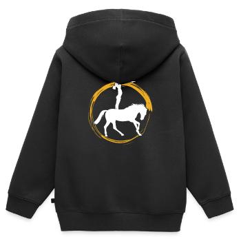 VAULTING Gymnast Horse Acrobats Balancing Gift - Kinder Premium Organic Zip Hoodie - Schwarz - Hinten - AI Model Kid Male (0cm)