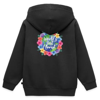 Weltbester Florist Blumenstrauß Floristen - Kinder Premium Organic Zip Hoodie - Schwarz - Hinten - AI Model Kid Male (0cm)
