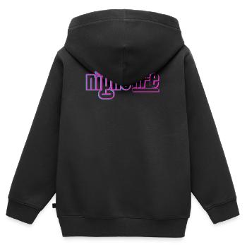 vie nocturne - Sweat Premium à capuche zippé enfant bio - noir - Dos - AI Model Kid Male (0cm)