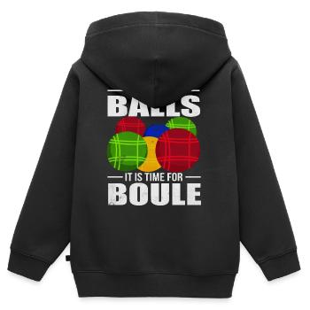 Petanque Aktuell Boule Kugeln Geschenk - Kinder Premium Organic Zip Hoodie - Schwarz - Hinten - AI Model Kid Male (0cm)