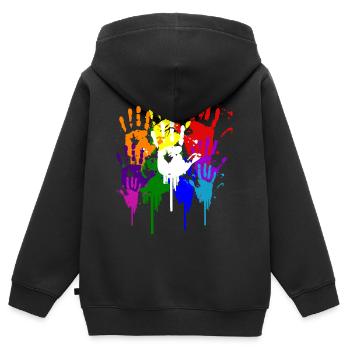 Colorful hands splendor of color gift idea - Kinder Premium Organic Zip Hoodie - Schwarz - Hinten - AI Model Kid Male (0cm)