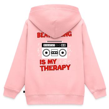 Beatbox - Kinder Premium Organic Zip Hoodie - Rosa - Hinten - AI Model Kid Female (0cm)