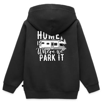 Camper - Kinder Premium Organic Zip Hoodie - Schwarz - Hinten - AI Model Kid Male (0cm)