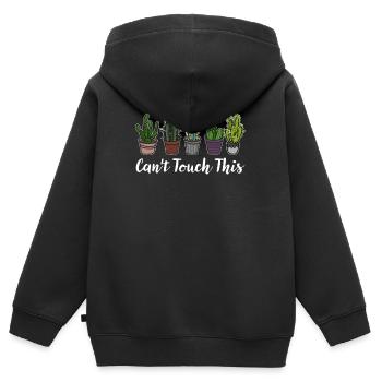 Kaktee Kaktus Pflanze Sukkulenten - Kinder Premium Organic Zip Hoodie - Schwarz - Hinten - AI Model Kid Male (0cm)