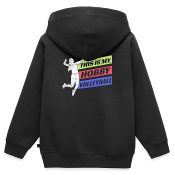 Volleyballer Volleyball - Kinder Premium Organic Zip Hoodie - Schwarz - Hinten - AI Model Kid Male (0cm)