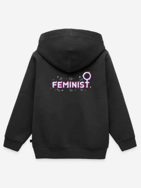 Feminist - Kinder Premium Organic Zip Hoodie - Schwarz