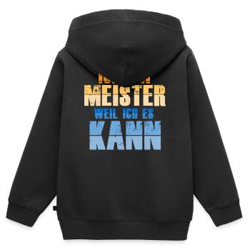 Ich bin Meister Meistertitel - Kinder Premium Organic Zip Hoodie - Schwarz - Hinten - AI Model Kid Male (0cm)
