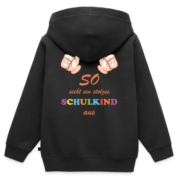 Schulkind 2023 - Kindergarten Einschulung Schule - Kinder Premium Organic Zip Hoodie - Schwarz - Hinten - AI Model Kid Male (0cm)