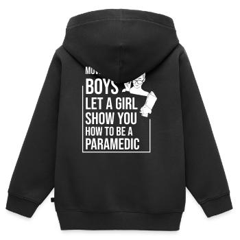 Rettungssanitäter Rettungsdienst Notfallsanitäter - Kinder Premium Organic Zip Hoodie - Schwarz - Hinten - AI Model Kid Male (0cm)