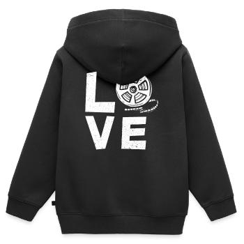 Film Filmrolle - Kinder Premium Organic Zip Hoodie - Schwarz - Hinten - AI Model Kid Male (0cm)