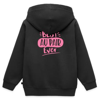 Meilleure fille au pair de tous les temps - Sweat Premium à capuche zippé enfant bio - noir - Dos - AI Model Kid Male (0cm)
