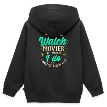 Filme Kino - Kinder Premium Organic Zip Hoodie - Schwarz - Hinten - AI Model Kid Male (0cm)
