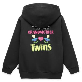 Baby Zwillinge werdende Mutter Geschenk Oma - Kinder Premium Organic Zip Hoodie - Schwarz - Hinten - AI Model Kid Male (0cm)