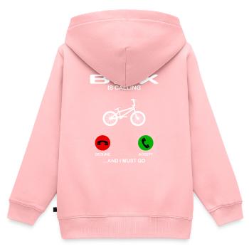bmx - Kinder Premium Organic Zip Hoodie - Rosa - Hinten - AI Model Kid Female (0cm)