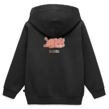 Wildschwein Shirt Schwein Schwein Schweinefleisch - Kinder Premium Organic Zip Hoodie - Schwarz - Hinten - AI Model Kid Male (0cm)