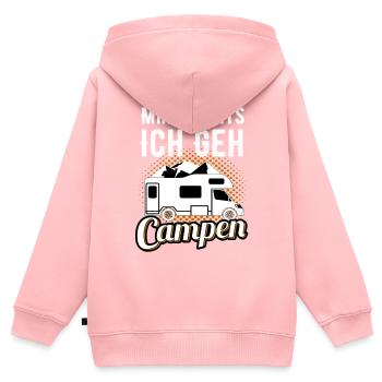 Camper - Kinder Premium Organic Zip Hoodie - Rosa - Hinten - AI Model Kid Female (0cm)