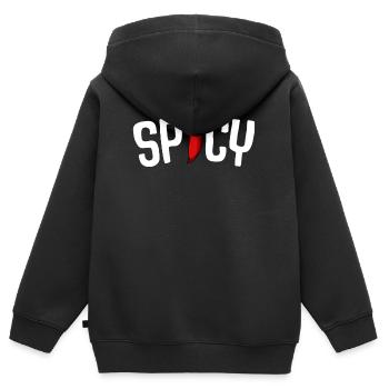 Spicy Chili Schriftzug Scharfe Chilischote - Kinder Premium Organic Zip Hoodie - Schwarz - Hinten - AI Model Kid Male (0cm)