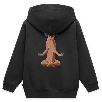 Bayerischer Gebirgsschweißhund Meditation - Kinder Premium Organic Zip Hoodie - Schwarz - Hinten - AI Model Kid Male (0cm)