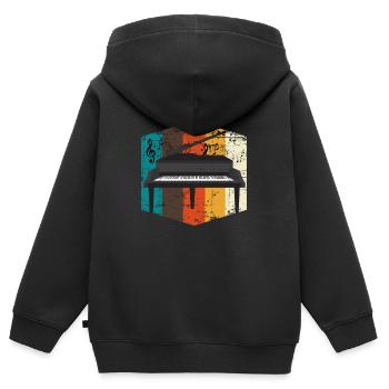 Klavier Pianist Komponist Geschenk Klavierspieler - Kinder Premium Organic Zip Hoodie - Schwarz - Hinten - AI Model Kid Male (0cm)