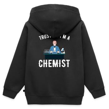 chimie - Sweat Premium à capuche zippé enfant bio - noir - Dos - AI Model Kid Male (0cm)
