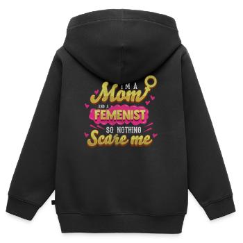Feminist Mutter - Kinder Premium Organic Zip Hoodie - Schwarz - Hinten - AI Model Kid Male (0cm)