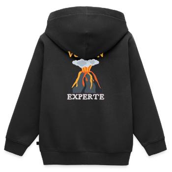 Géologie géologue volcanologie science recherche - Sweat Premium à capuche zippé enfant bio - noir - Dos - AI Model Kid Male (0cm)