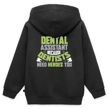Zahnarzt Dentist Zahn Zähne Dental Geschenk - Kinder Premium Organic Zip Hoodie - Schwarz - Hinten - AI Model Kid Male (0cm)
