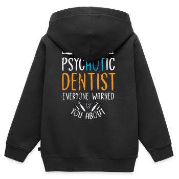 Dentiste dentiste dent dents dents cadeau dentaire - Sweat Premium à capuche zippé enfant bio - noir - Dos - AI Model Kid Male (0cm)