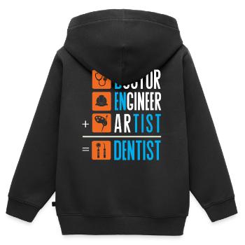 Dentiste dentiste dent dents dents cadeau dentaire - Sweat Premium à capuche zippé enfant bio - noir - Dos - AI Model Kid Male (0cm)