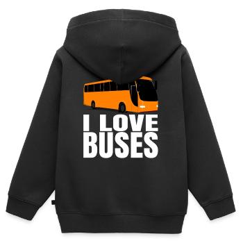 Bus Busfahrer Reisebus Geburtstag Geschenk Herren - Kinder Premium Organic Zip Hoodie - Schwarz - Hinten - AI Model Kid Male (0cm)
