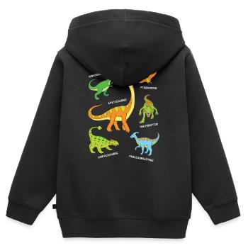 Dino Bekannte Dinosaurier mit Namen - Kinder Premium Organic Zip Hoodie - Schwarz - Hinten - AI Model Kid Male (0cm)