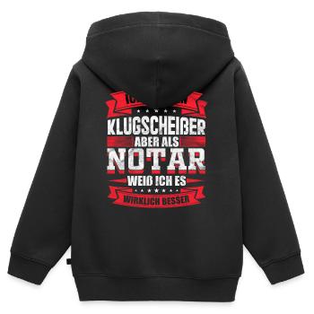 Notar Rechtsanwalt lustiges Sprüche Geschenk - Kinder Premium Organic Zip Hoodie - Schwarz - Hinten - AI Model Kid Male (0cm)