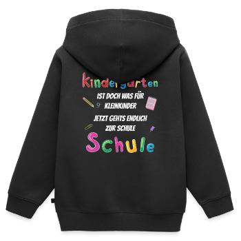 Grundschulkind Spruch Kindergarten zur Einschulung - Kinder Premium Organic Zip Hoodie - Schwarz - Hinten - AI Model Kid Male (0cm)