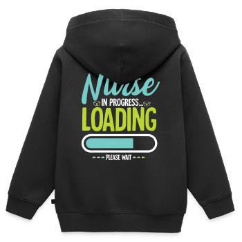 Krankenschwester Krankenhaus Sprüche Nurse - Kinder Premium Organic Zip Hoodie - Schwarz - Hinten - AI Model Kid Male (0cm)