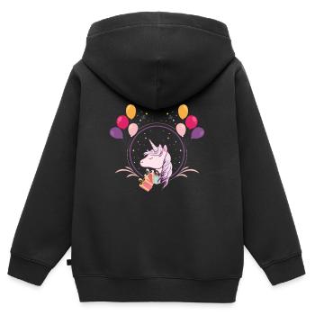 Unicorn kids - Kids Premium Organic Zip-up Hoodie - black - Back - AI Model Kid Male (0cm)