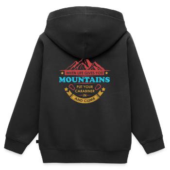 Felsklettern Boulder Klettern Bergsteigen Geschenk - Kinder Premium Organic Zip Hoodie - Schwarz - Hinten - AI Model Kid Male (0cm)