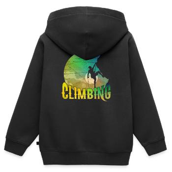 Klettern Kletterer - Kinder Premium Organic Zip Hoodie - Schwarz - Hinten - AI Model Kid Male (0cm)