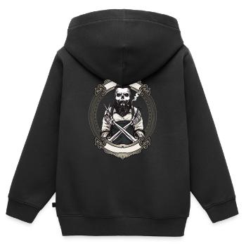 Awesome Barber Haircutter Friseur Friseur - Kinder Premium Organic Zip Hoodie - Schwarz - Hinten - AI Model Kid Male (0cm)