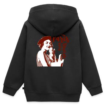 Oh Paris mom amour - Kinder Premium Organic Zip Hoodie - Schwarz - Hinten - AI Model Kid Male (0cm)