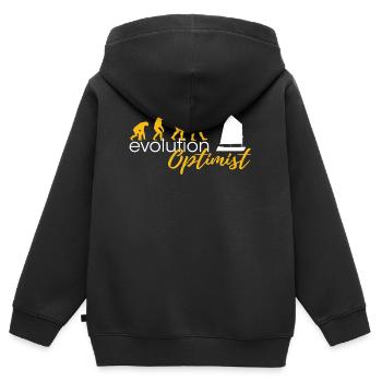 Evolution Of Optimists - Kinder Premium Organic Zip Hoodie - Schwarz - Hinten - AI Model Kid Male (0cm)