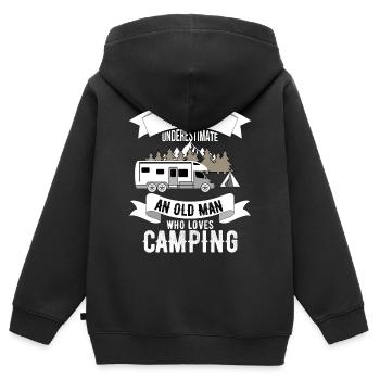 Camper - Kinder Premium Organic Zip Hoodie - Schwarz - Hinten - AI Model Kid Male (0cm)
