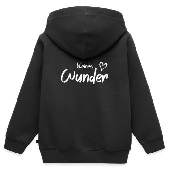 Kleines Wunder - Kinder Premium Organic Zip Hoodie - Schwarz - Hinten - AI Model Kid Male (0cm)