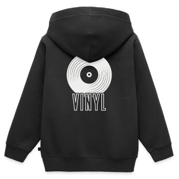 Vinyl - Kinder Premium Organic Zip Hoodie - Schwarz - Hinten - AI Model Kid Male (0cm)