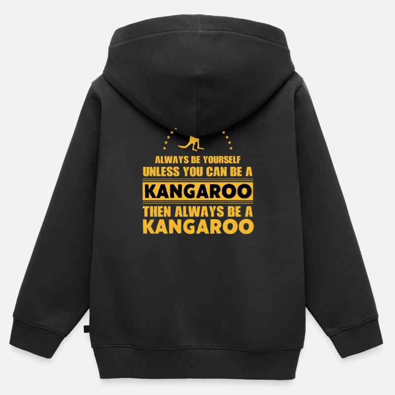 Känguru - Kinder Premium Organic Zip Hoodie - Schwarz