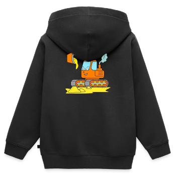 Bagger Baggerfahrer Kinder - Kinder Premium Organic Zip Hoodie - Schwarz - Hinten - AI Model Kid Male (0cm)