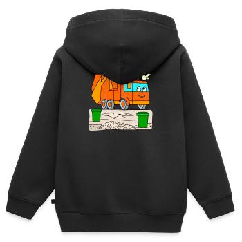 Garbage truck children - Kids Premium Organic Zip-up Hoodie - black - Back - AI Model Kid Male (0cm)