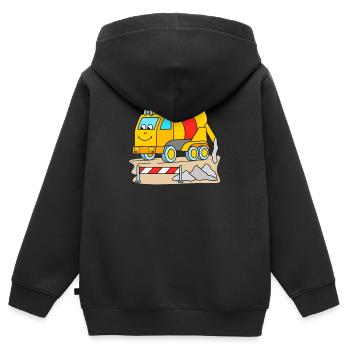 Concrete mixer children - Kids Premium Organic Zip-up Hoodie - black - Back - AI Model Kid Male (0cm)
