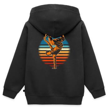 Breakdance B-Boy Breaker Breakdancer B-Girl HipHop - Kinder Premium Organic Zip Hoodie - Schwarz - Hinten - AI Model Kid Male (0cm)