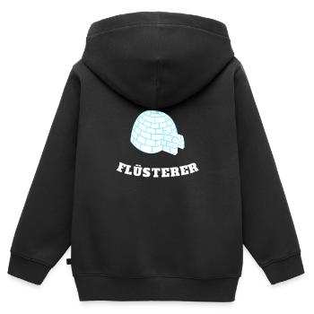 Iglu Igloo Flüsterer Geschenk - Kinder Premium Organic Zip Hoodie - Schwarz - Hinten - AI Model Kid Male (0cm)